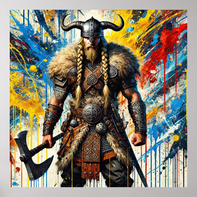 Viking Nordic Scandinavian warrior medieval myth Poster (Vorne)