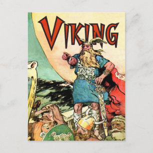 Viking Norse Gods Theking Ship Postkarte