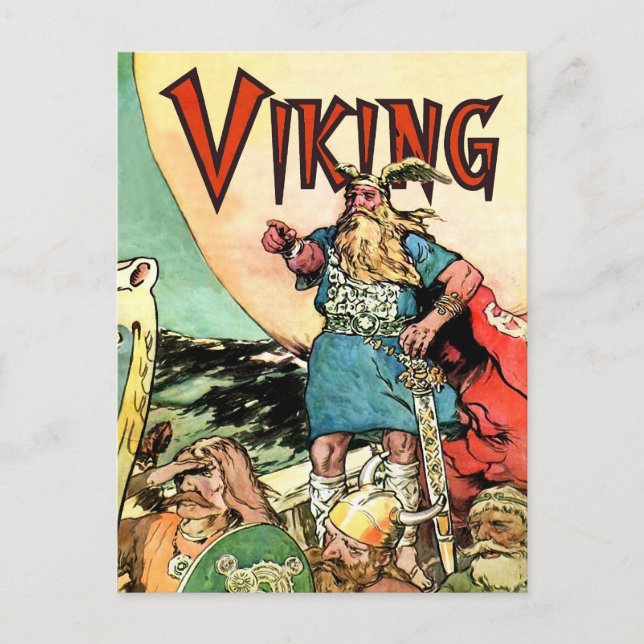 Viking Norse Gods Theking Ship Postkarte (Vorderseite)