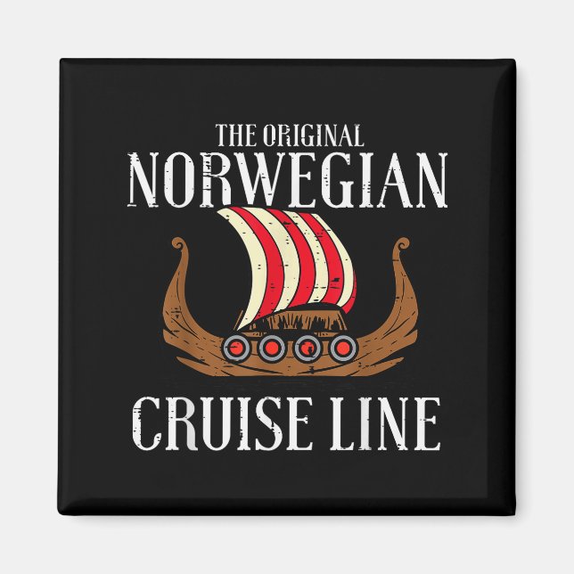 Viking Original Norwegian Cruise Line Funny Men Wo Magnet (Vorne)