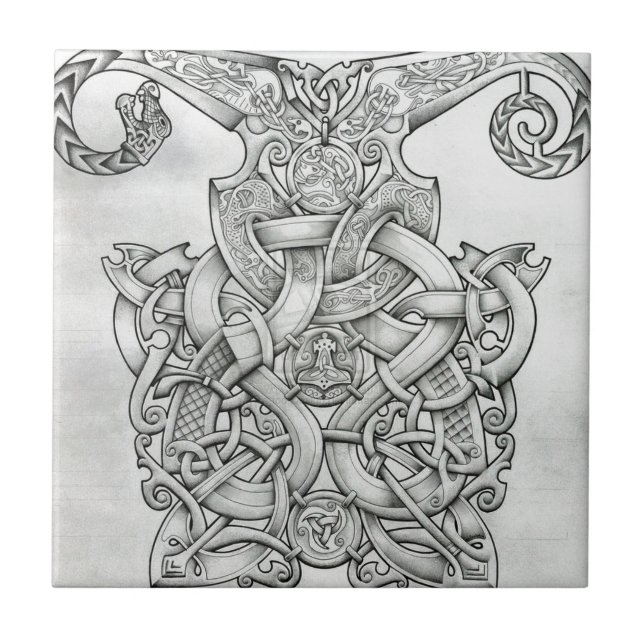 VIKING & OSEBERG-KNOTWORK-DESIGN FLIESE (Vorderseite)