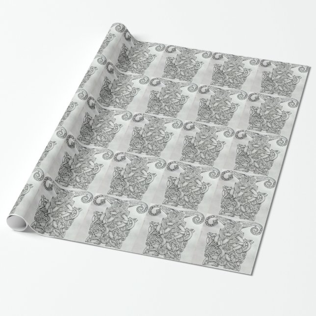 VIKING & OSEBERG-KNOTWORK-DESIGN GESCHENKPAPIER (Ungerollt)