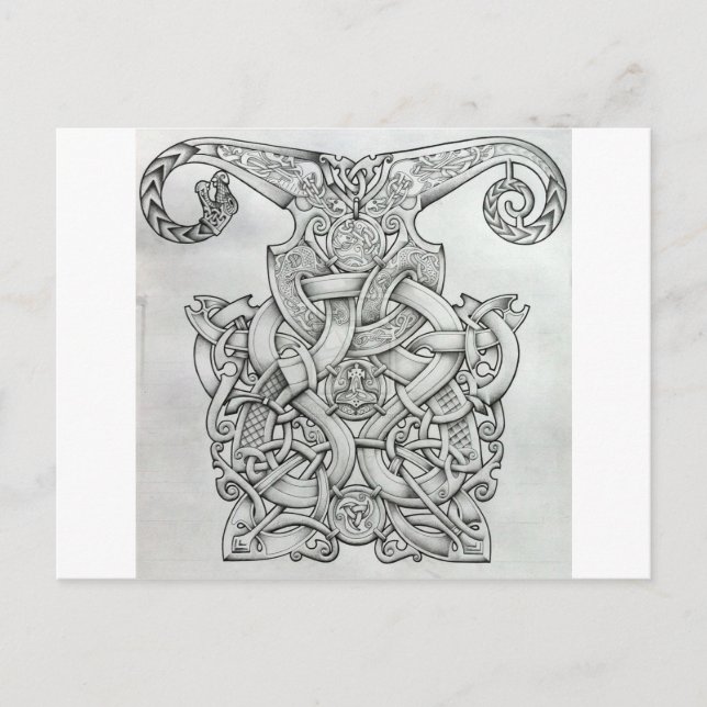 VIKING & OSEBERG-KNOTWORK-DESIGN POSTKARTE (Vorderseite)