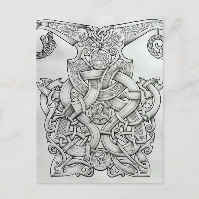 VIKING & OSEBERG-KNOTWORK-DESIGN POSTKARTE (Vorderseite)
