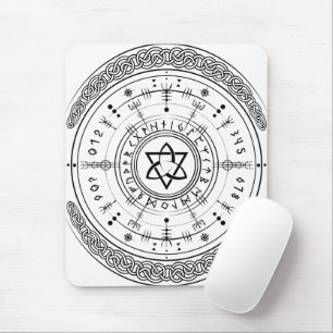 Viking Pagan Asatru Runic Compass, Vegvisir Runes  Mousepad