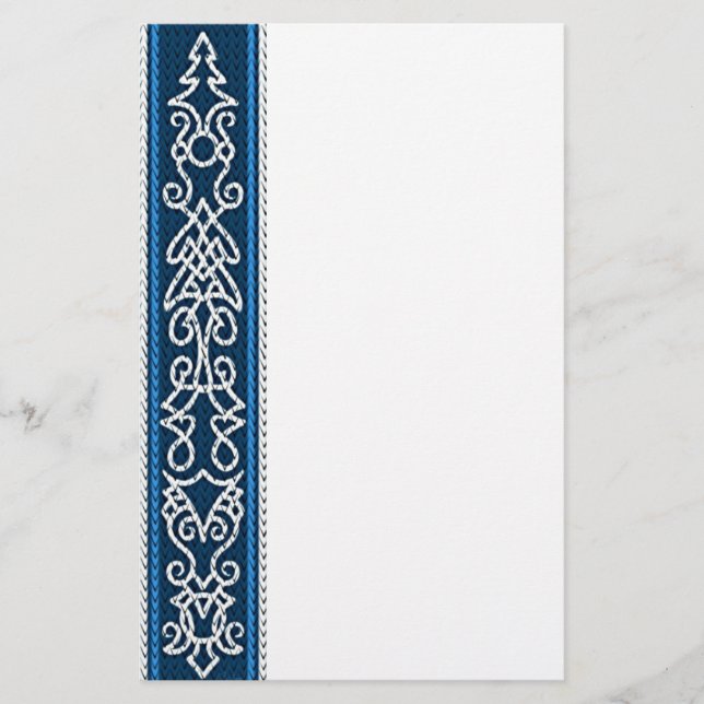 Viking Pattern Blau Briefpapier (Vorderseite)