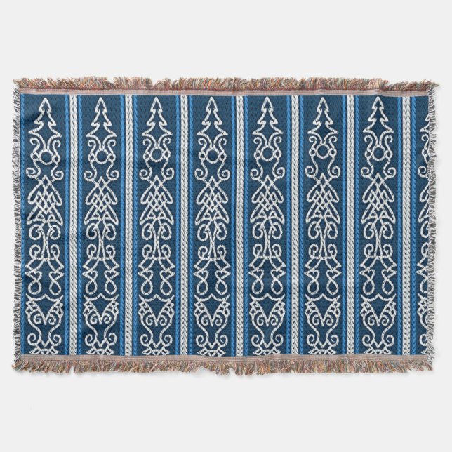 Viking Pattern Blau Decke (Vorderseite)