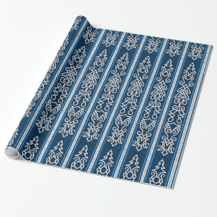 Viking Pattern Blau Geschenkpapier