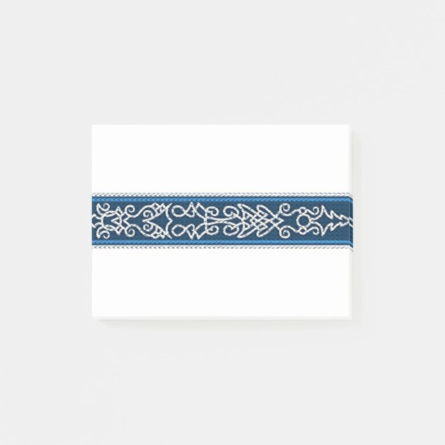 Viking Pattern Blau Post-it Klebezettel (Vorderseite)