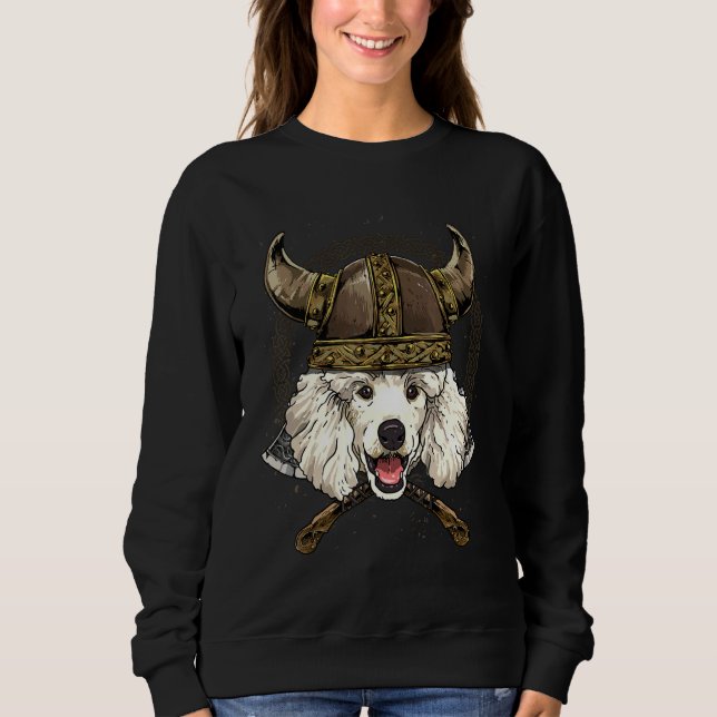 Viking Poodle Renaissance Norse Pagan Valhalla Dog Sweatshirt (Vorderseite)