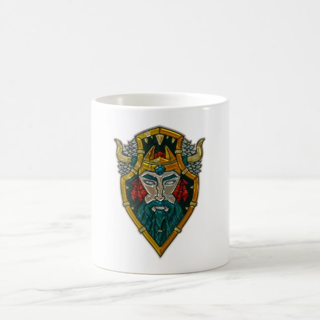 Viking Portrait Metallic Look Tasse (Mittel)