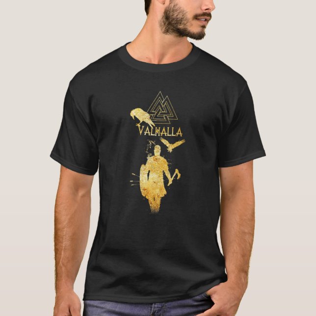 Viking Ragnar Lodbrok Valhalla Odin Ravens T-Shirt (Vorderseite)