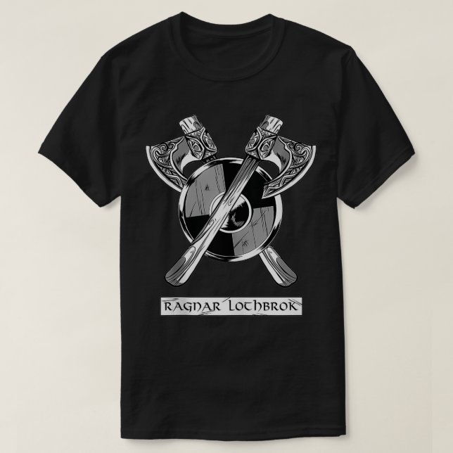 Viking Ragnar Lothbrok Viking Aes Norse Here Ae T-Shirt (Design vorne)