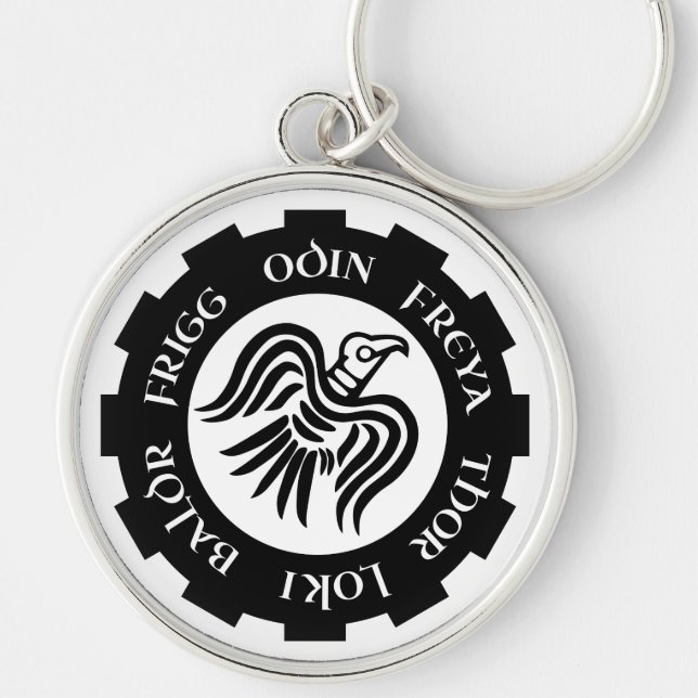 Viking Raven Banner Odin Thor Frigg Schlüsselanhänger (Vorne)