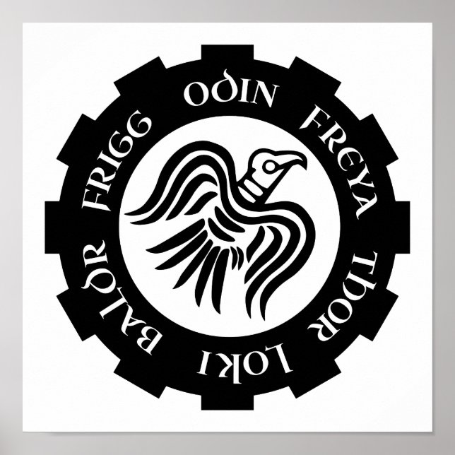 Viking Raven Banner Thor Freya Loki Poster (Vorne)