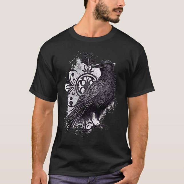 Viking Raven Norse Warrior Crow Vikings Style T-Shirt (Vorderseite)
