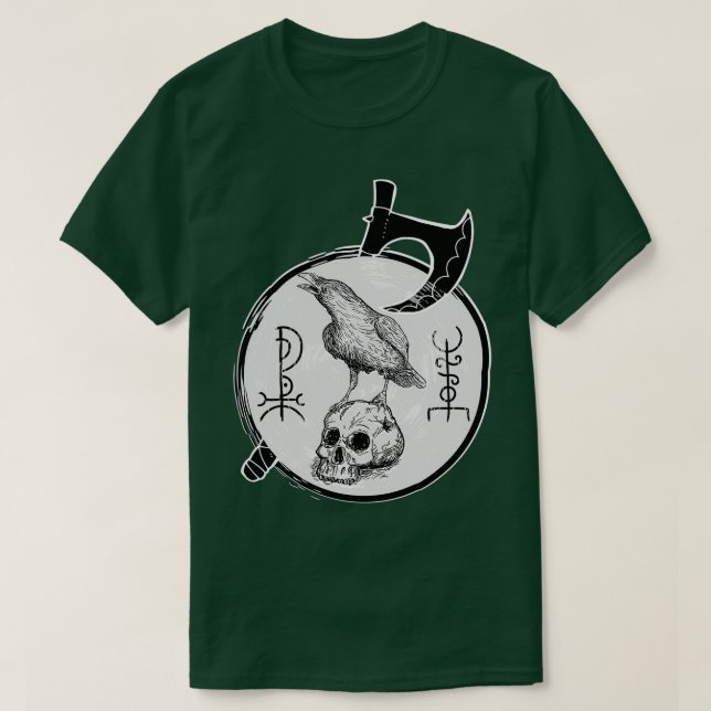 Viking Raven on Skull 1 T-Shirt (Design vorne)