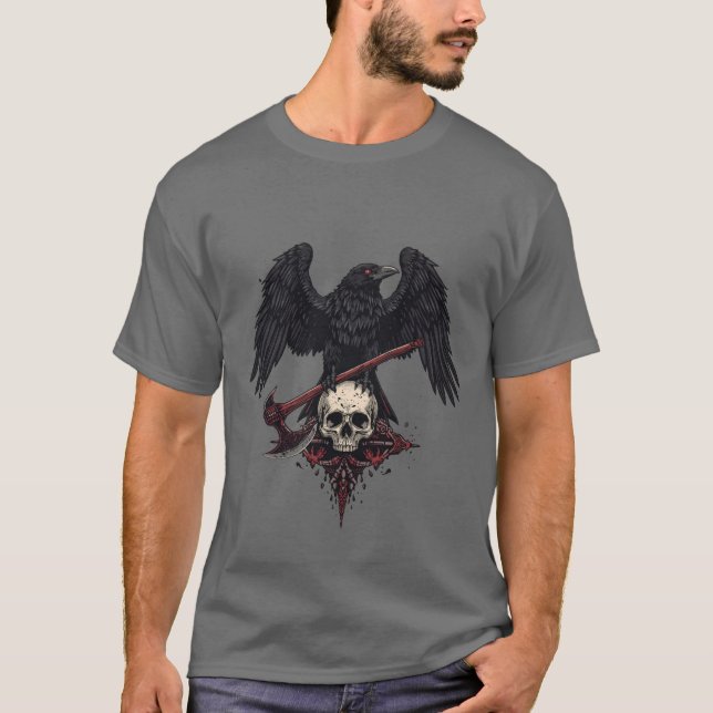 Viking Raven Skull T-Shirt Männer T - Shirt (Vorderseite)