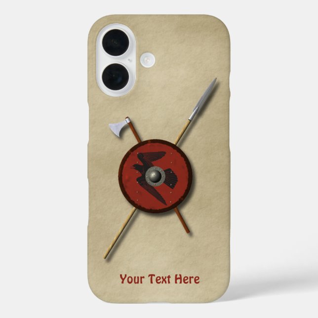 Viking Ravenschild und Waffen Case-Mate iPhone Hülle (Rückseite)