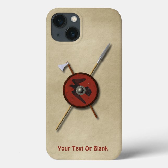 Viking Ravenschild und Waffen Case-Mate iPhone Hülle (Rückseite)
