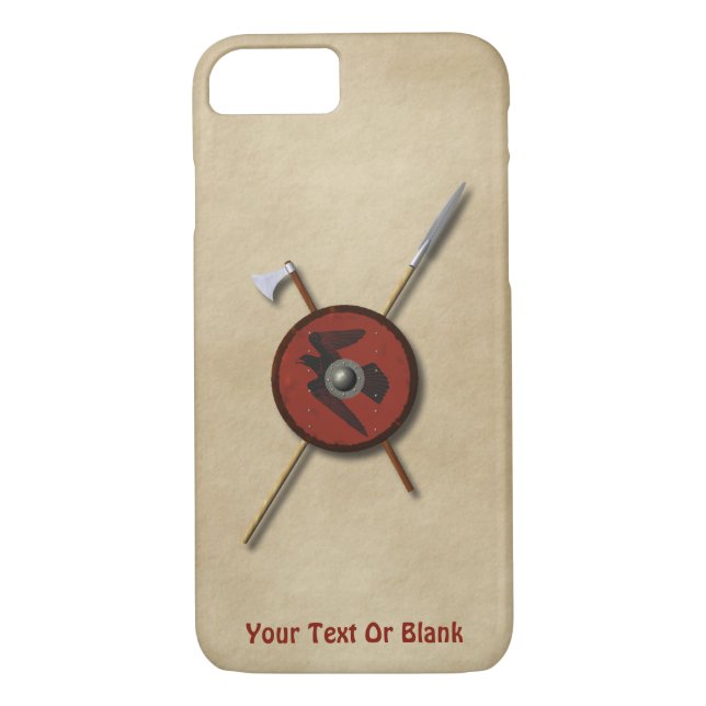 Viking Ravenschild und Waffen Case-Mate iPhone Hülle (Rückseite)