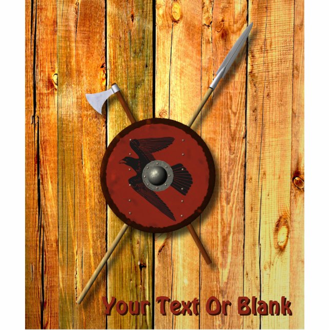 Viking Ravenschild und Waffen Fotoskulptur Magnet (Vorne)