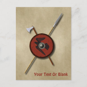 Viking Ravenschild und Waffen Postkarte