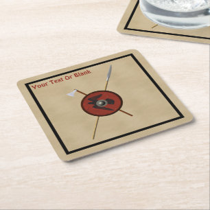 Viking Ravenschild und Waffen Rechteckiger Pappuntersetzer