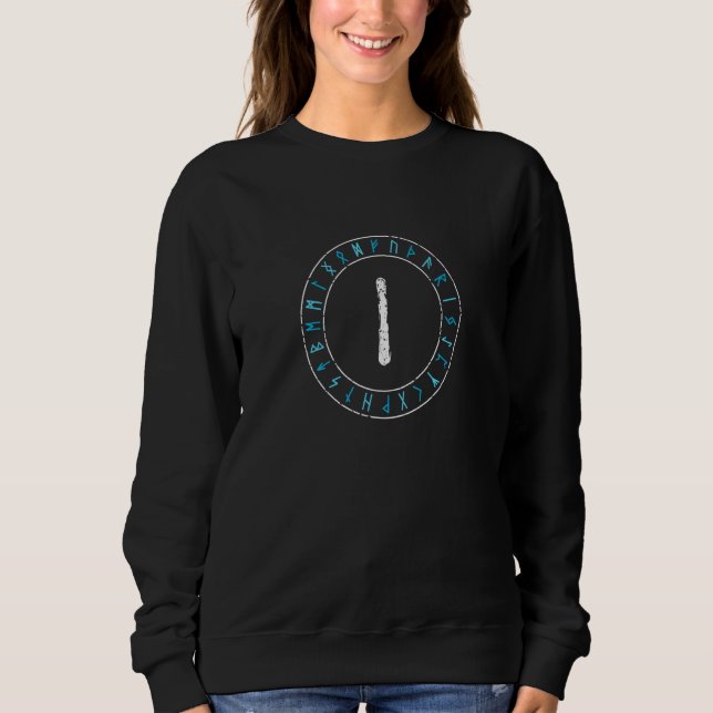 Viking Rune Isa Runic Circle Norse Mythology Celti Sweatshirt (Vorderseite)