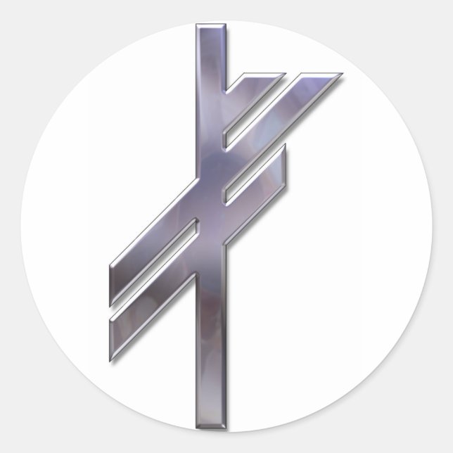 Viking Rune-luck-silber Runder Aufkleber (Vorderseite)