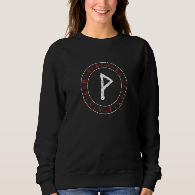 Viking Rune Wunjo Runic Circle Norse Mythology Cel Sweatshirt (Vorderseite)