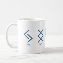 Viking Runes Norse Mythology Navy Geometric Kaffeetasse
