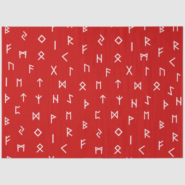 Viking Runes on Red Background Seidenpapier (Vorderseite)