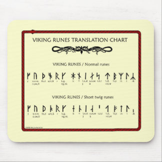 Viking-Runeübersetzungsdiagramm Mousepad