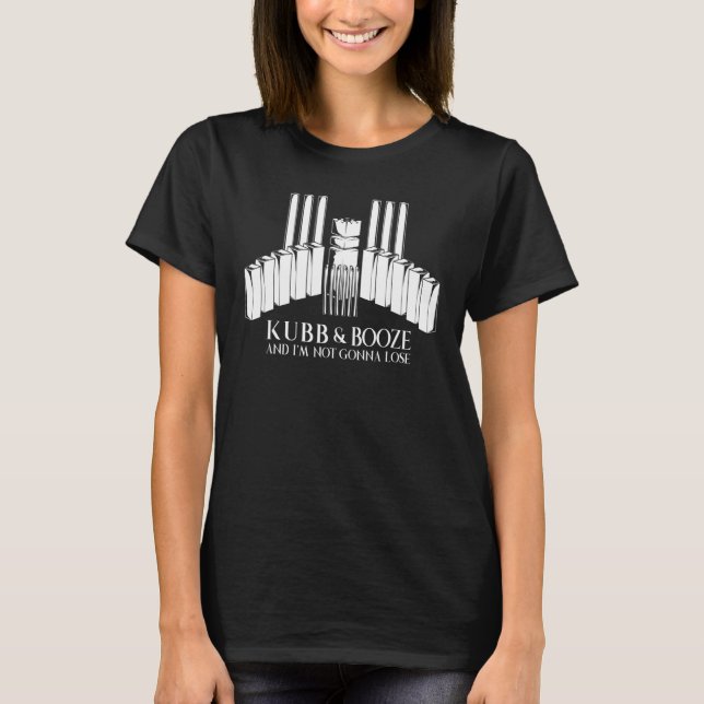 Viking Schach Kubb und Booten T-Shirt (Vorderseite)