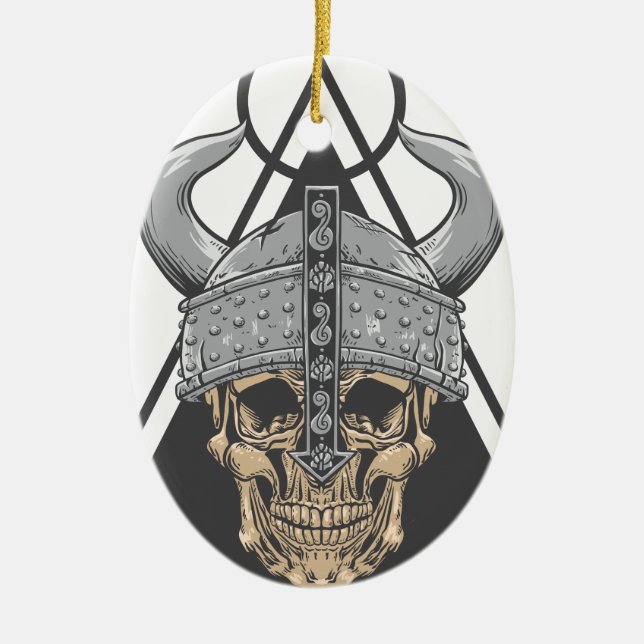 Viking-Schädel Keramikornament (Vorne)
