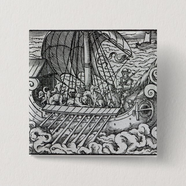 Viking-Schiff Button (Vorderseite)