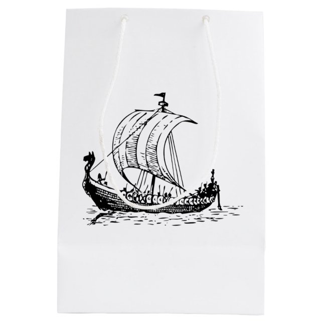 Viking-Schiff Mittlere Geschenktüte (Rückseite)