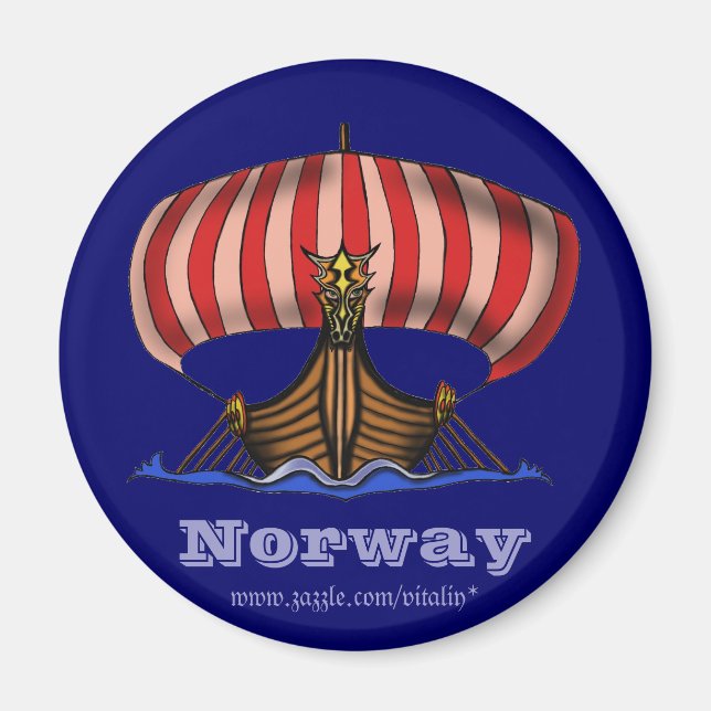 Viking Schiff Norwegen cooler Magnet (Vorne)