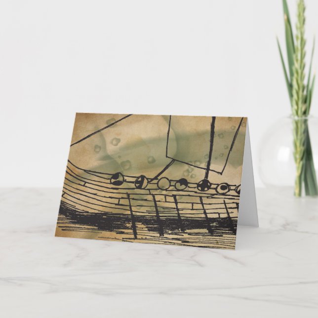 Viking-Schiff Ormen Lange Gruß-Karte Karte (Vorderseite)