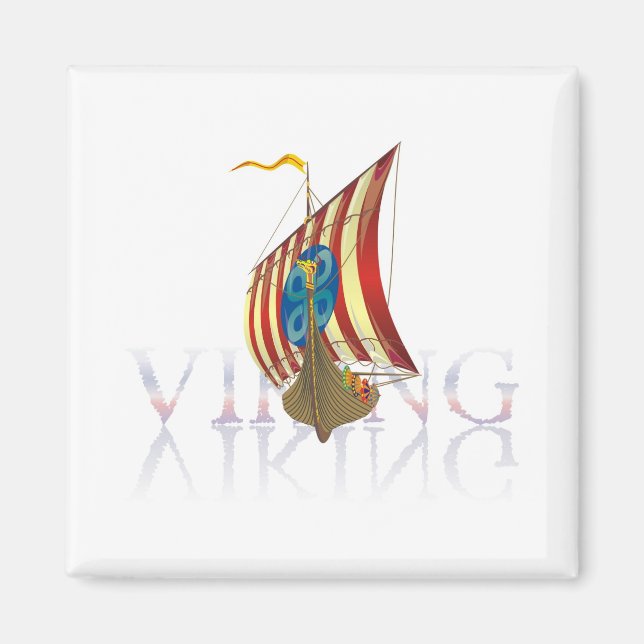 Viking Schiff reflektiert auf geheimnisvollem Wass Magnet (Vorne)