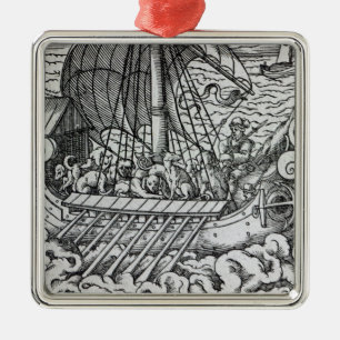 Viking-Schiff Silbernes Ornament