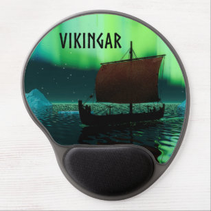 Viking-Schiff und Nordlichter Gel Mousepad