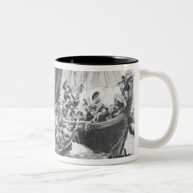 Viking-Schiffe Zweifarbige Tasse (Rechts)