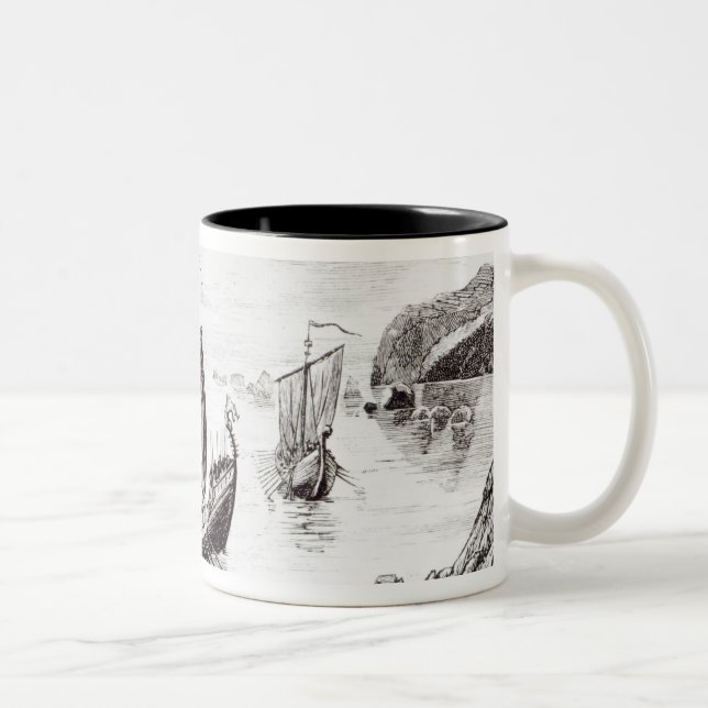 Viking-Schiffe Zweifarbige Tasse (Rechts)