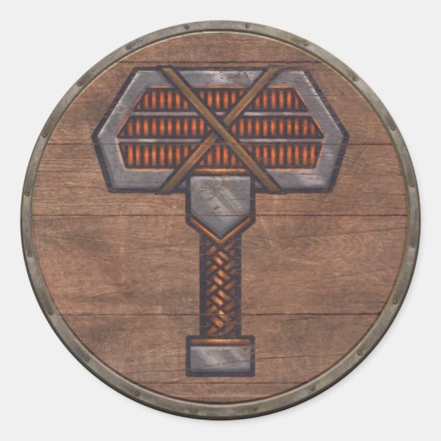 Viking-Schild-Aufkleber Runder Aufkleber (Vorderseite)