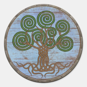 Viking-Schild-Aufkleber - Yggdrasil Runder Aufkleber