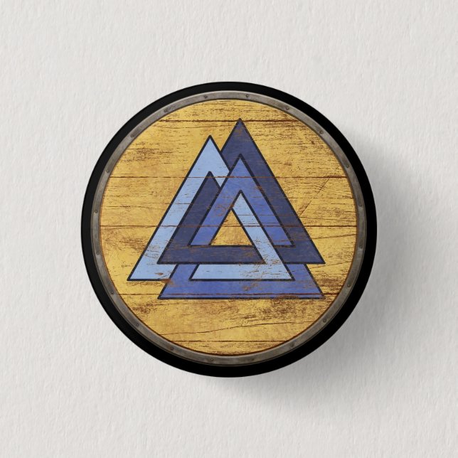 Viking-Schild-Emblem - Valknut Button (Vorderseite)