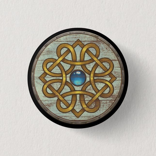 Viking-Schild-Knopf - Brosche Button (Vorderseite)