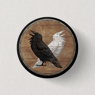 Viking-Schild-Knopf - Odins Raben Button